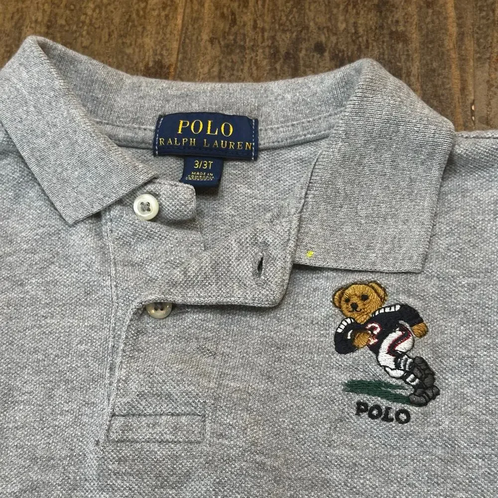 Polo Ralph Lauren Football Bear Polo sz 3T